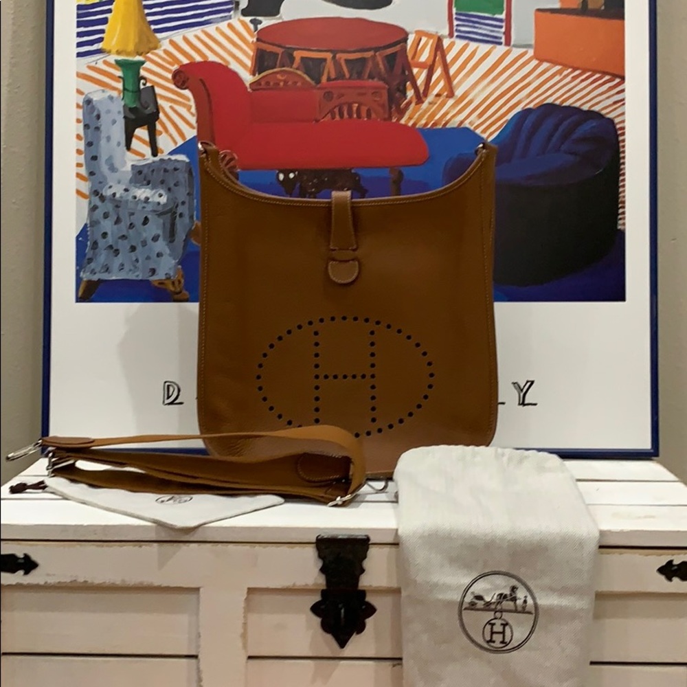 💯 AUTHENTIC HERMES EVELYN CROSSBODY BAG👜❤️👜
